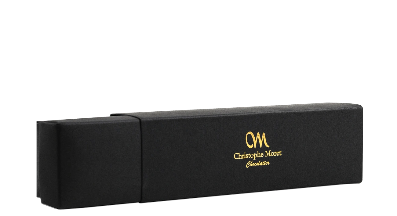 Magnifique Boîte Tiroir Luxe Personnalisée pour Chocolatier avec Impression du Fourreau en Dorure à Chaud et Finition du Pelliculage Extérieur en Mat.