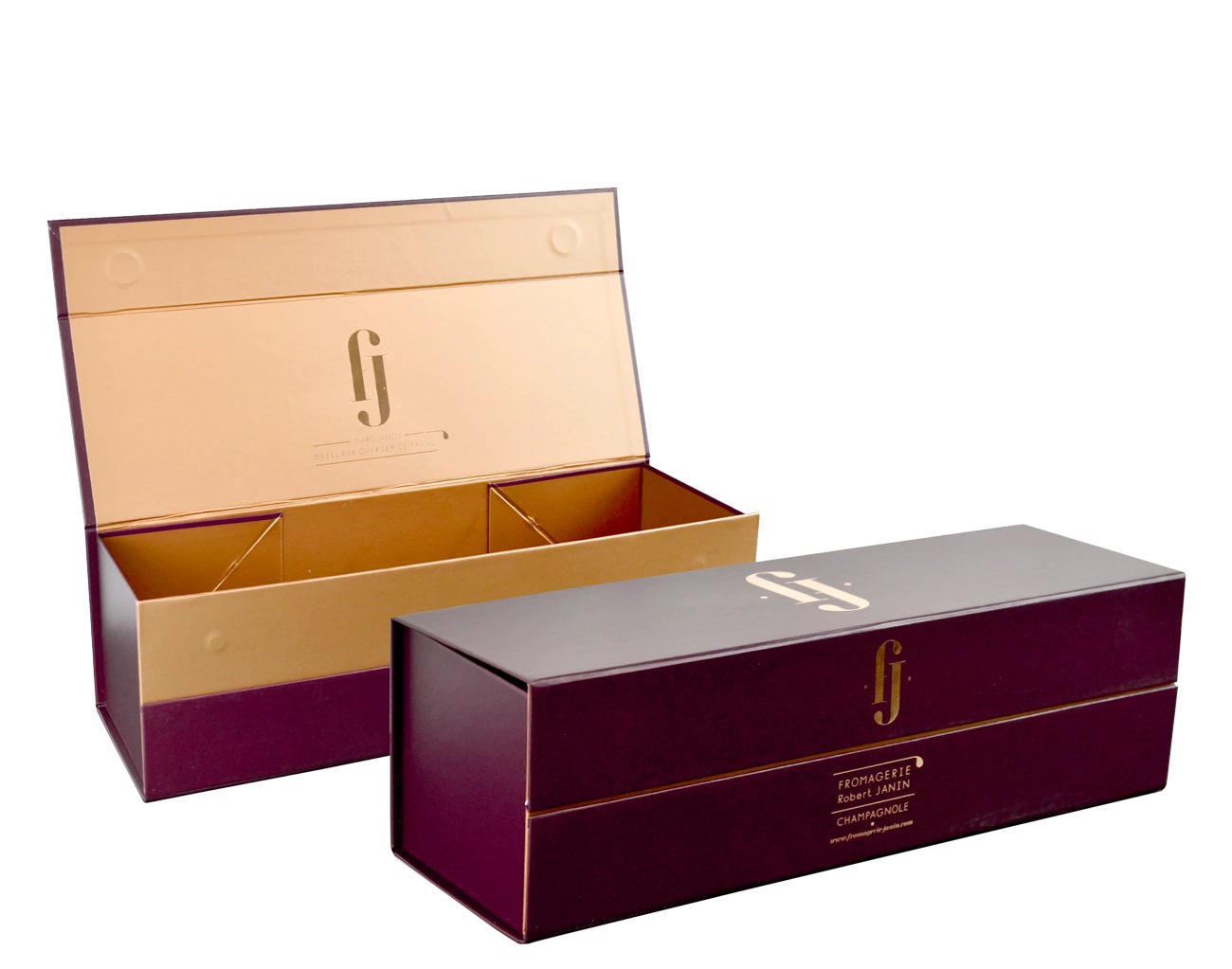 Iconique, cette Boîte Aimant Personnalisée, recouverte d'un pelliculage intérieur et extérieur, se distingue par sa jolie couleur et son marquage en dorure Or.