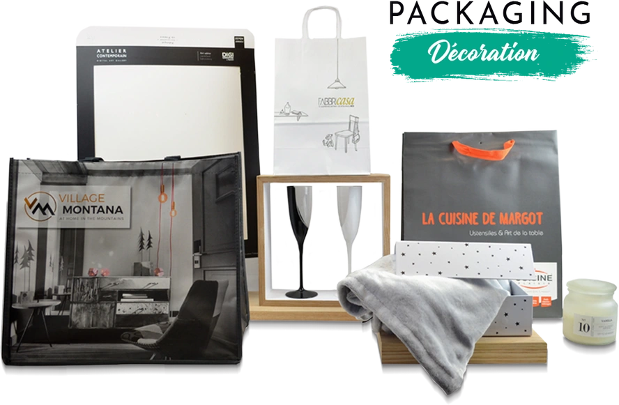 Packaging Paris assure la conception sur mesure de vos sacs, pochettes, étiquettes, emballages personnalisés, aux couleurs de votre boutique et objets de déco.